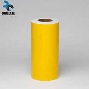 Yellow Color PVC Sticker Label Material Self-Adhesive Vinyl with a Printable Surface