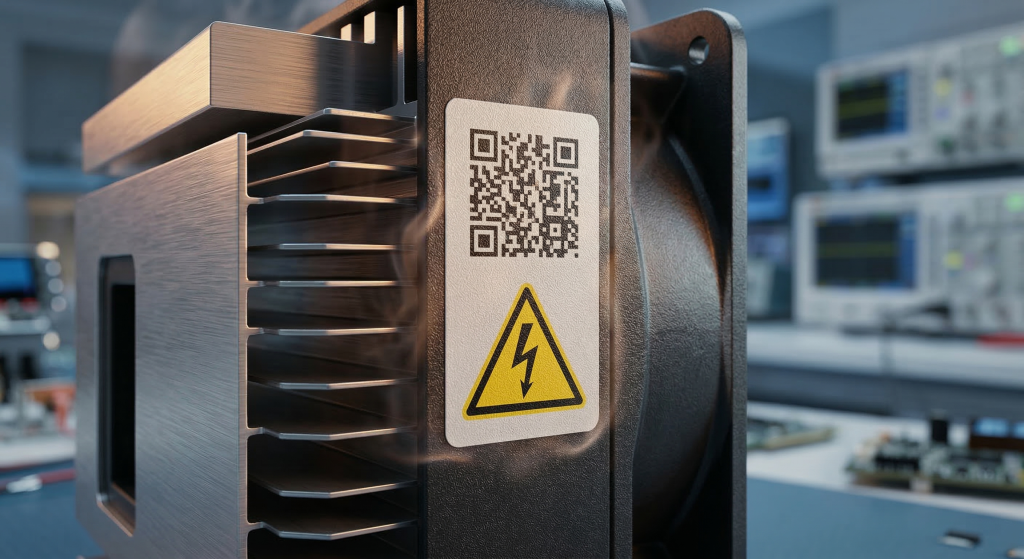 Durable and heat-resistant adhesive labels for electronics and home appliances