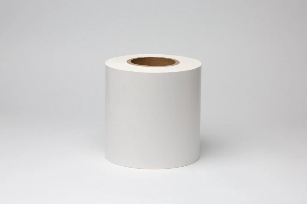 High gloss self-adhesive paper label material