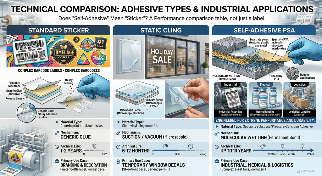 does self-adhesive mean sticker