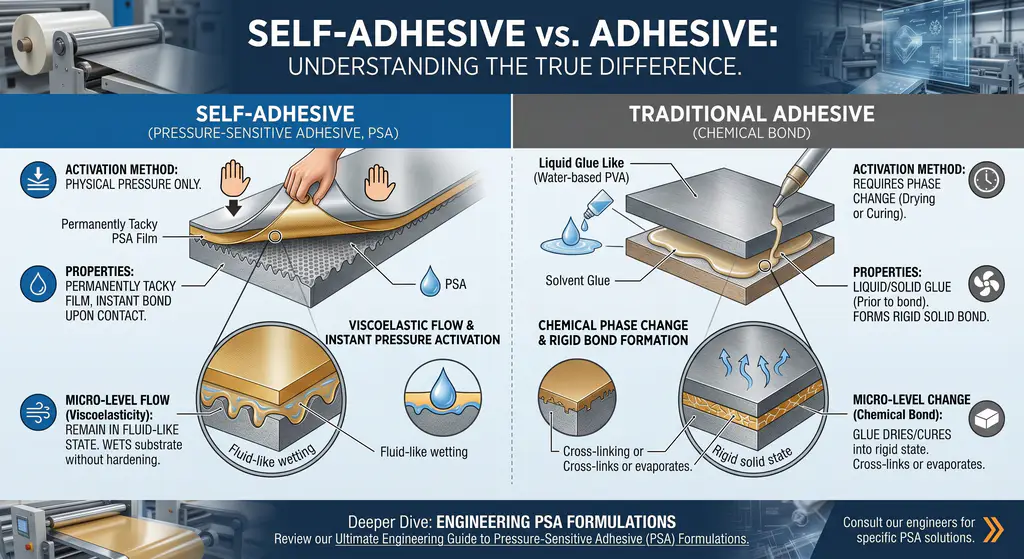 self-adhesive vs. adhesive